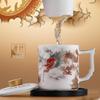 Premium Mutton Fat Jade Ceramic Tea Infuser Mug