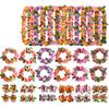 4pcs/Set Artificial Fancy Dress Hawaiian Flower Garland Wreaths Necklace Party Hawaii Beach Fun Flowers DIY Party Decoration