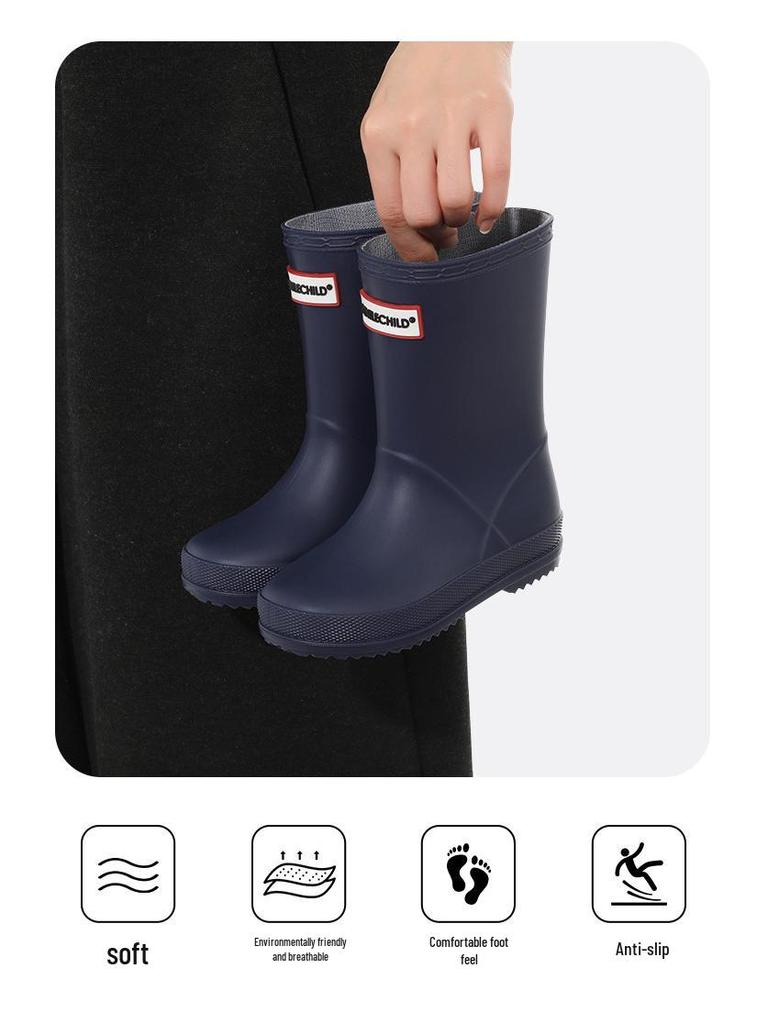Детские водонепроницаемые нескользящие резиновые сапоги для мальчиков и девочек, возраст 2-8 лет - Оригинальное простое качество