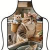 Фартук с рисунком кошки подходит для рукоделия, выпечки и уборки на кухне, и является идеальным праздничным подарком