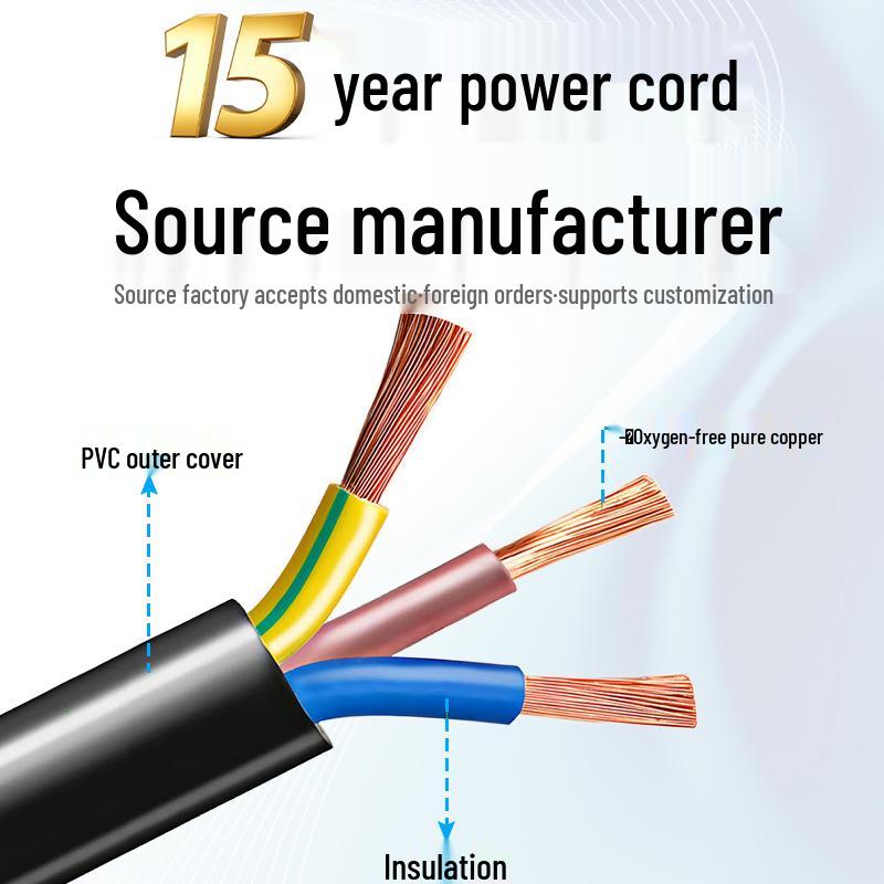 Трехштырьковый медный шнур питания C15 "Клевер" для Великобритании, термостойкий, для электрической пароварки и чайника