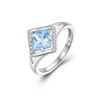 Великолепное кольцо с натуральным небесно-голубым топазом из серебра 925 пробы, элегантное, легкое, роскошное, для женщин, на годовщину, вечеринку или банкет