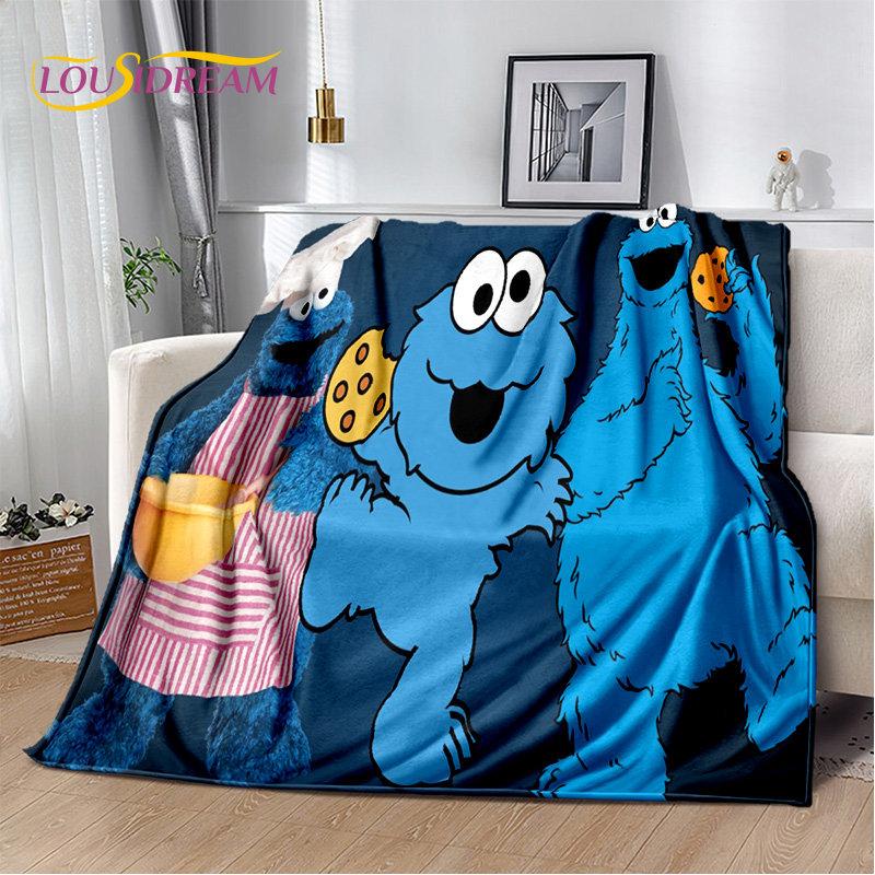 TV Sesame Street Cute Cartoon Soft Plush Blanket,Flannel Blanket Throw Blanket for Living Room Bedroom Bed Sofa Picnic Cover Kid