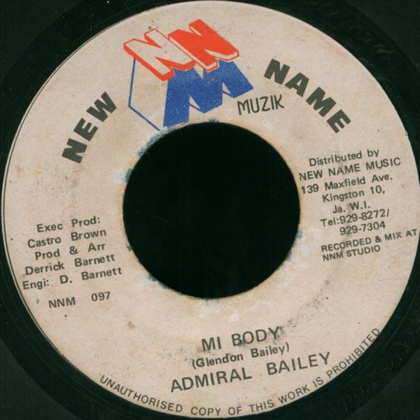 7-дюймовая пластинка ADMIRAL BAILEY Mi Body NONE Новое имя Muzik Ямайка Оби Регги Ска Даб Б/у