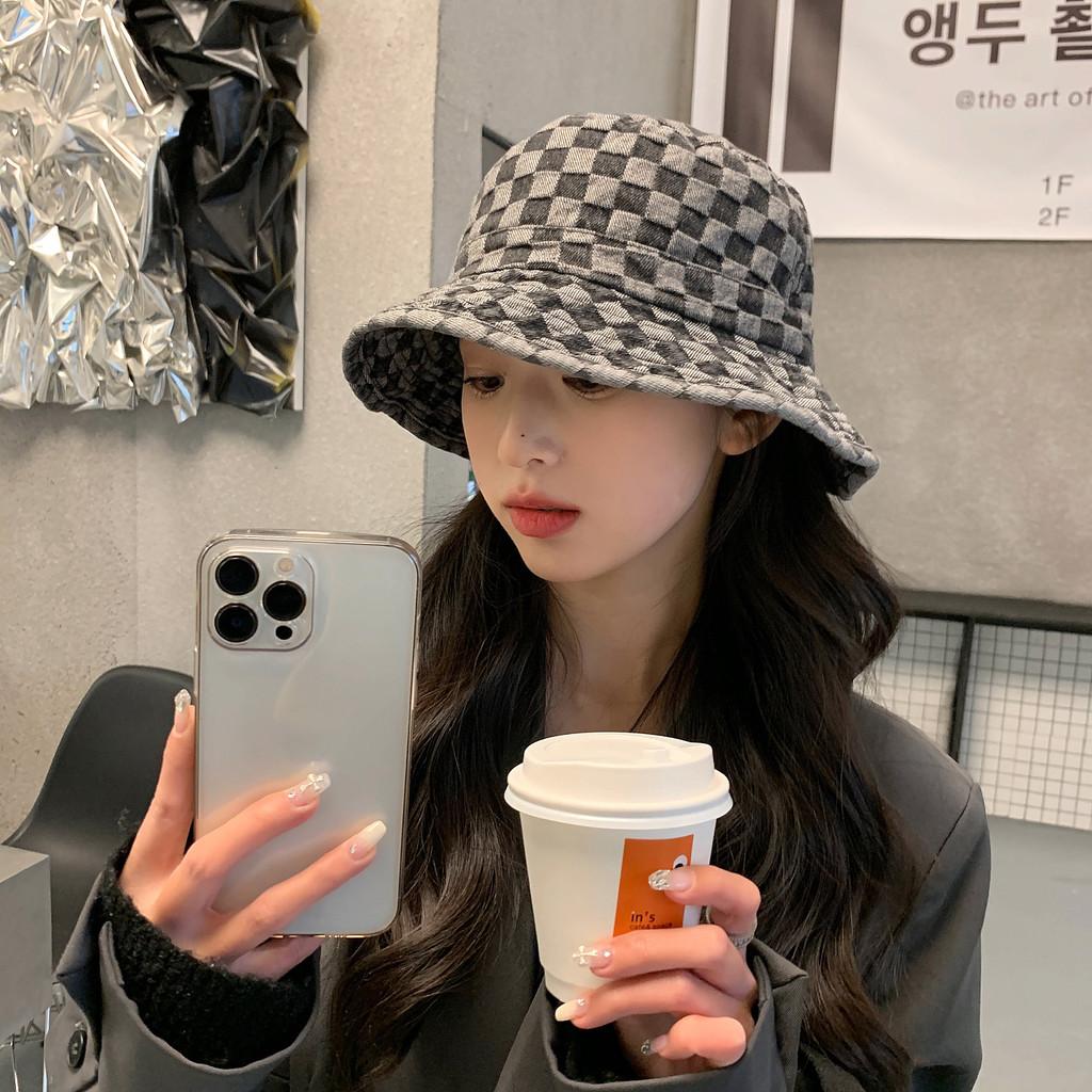 Comfort Denim Fit Fisherman Hat For Women Plaid Pattern And Breathable Material