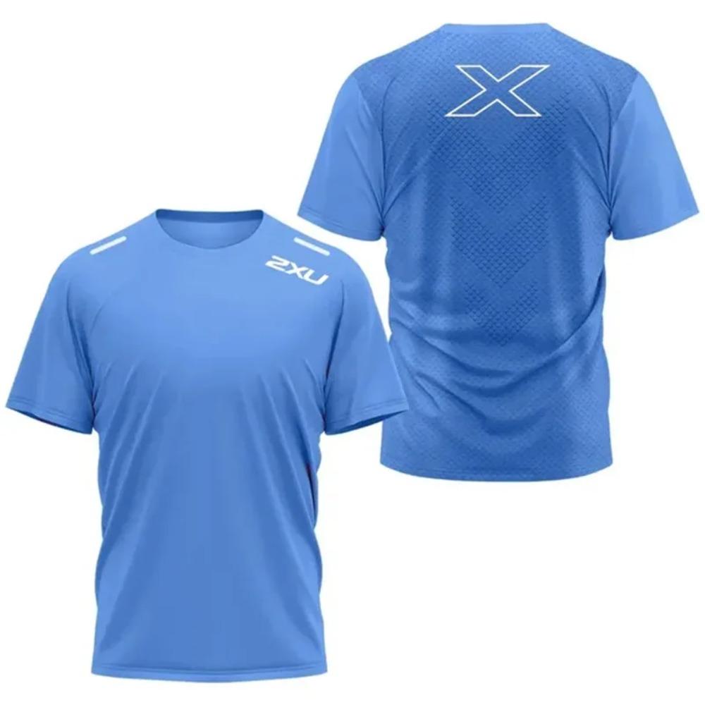 Мужская спортивная футболка 2XU с быстрым высыханием для активного отдыха и фитнеса, мужская дышащая футболка с коротким рукавом для тенниса, легкий свободный топ для бега