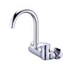 Kitchen Wall Mounted Washing Basin Faucet Double Hole Rotatable Hot and Cold Large Bend Faucet