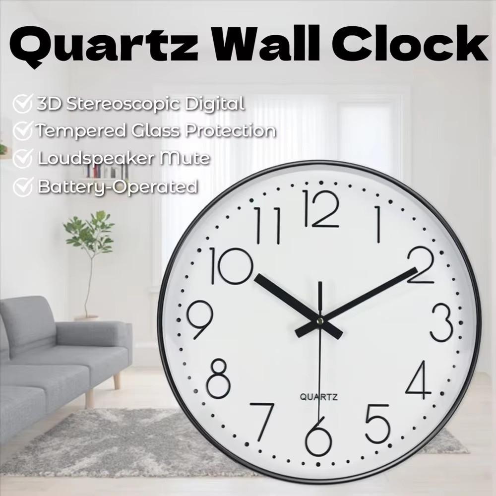 Battery Operated Digital Wall Clock Silent Wall Mounted Clock Elegant Quartz Clock  For Office Wall