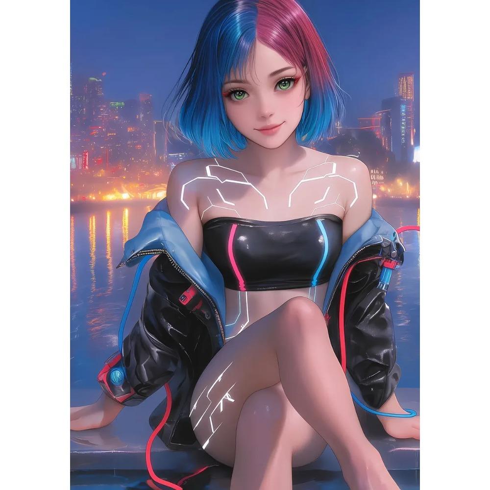 Fashion Sexy Girl in Pool Posters Anime Cartoon Japanese Style Prints Canvas Painting Wall Art Pictures Home Living Room Decor