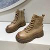 Ботинки Мартин женские нейтральный ветер 2025 весна и осень новые популярные круглый носок ретро рабочие ботинки одинарные ботинки тонкий бархат толстая подошва короткие ботинки