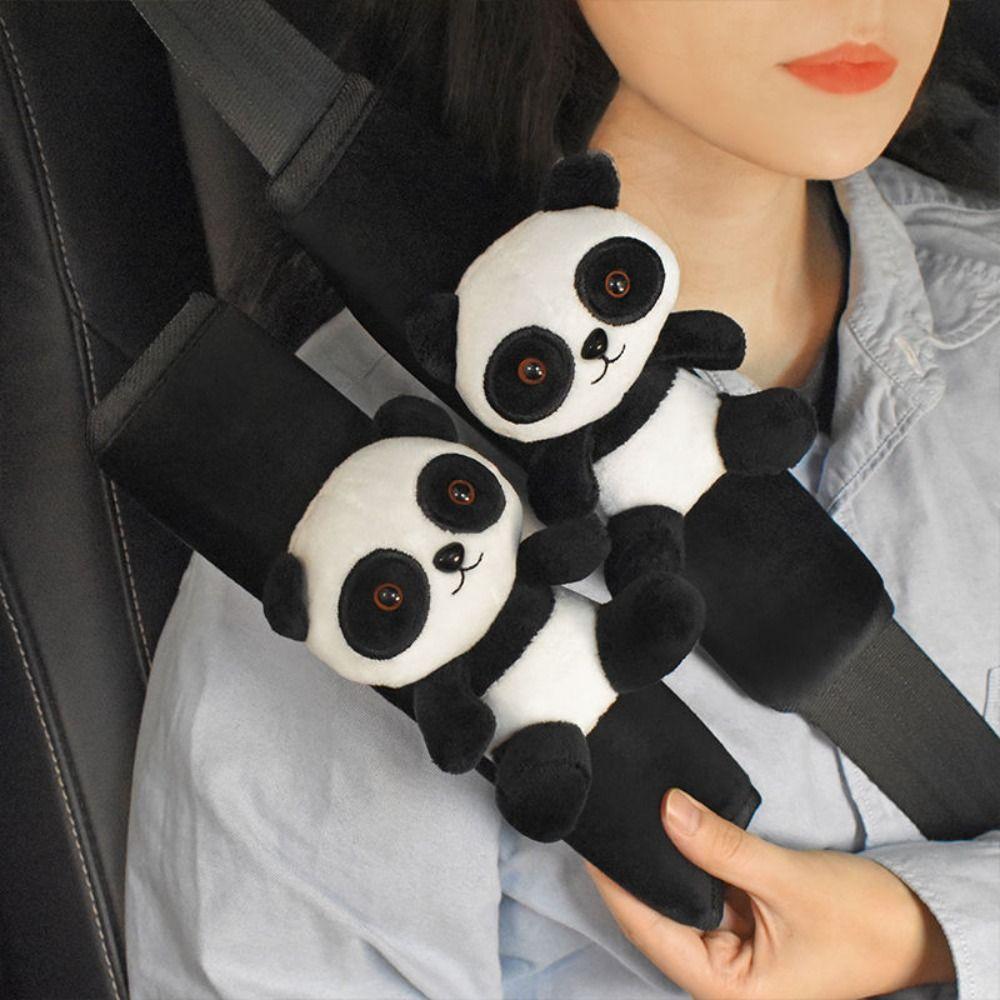 Soft Panda Car Seatbelt Cover Lamb's Wool Seat Belt Cover New Auto Shoulder Protector Pad Car