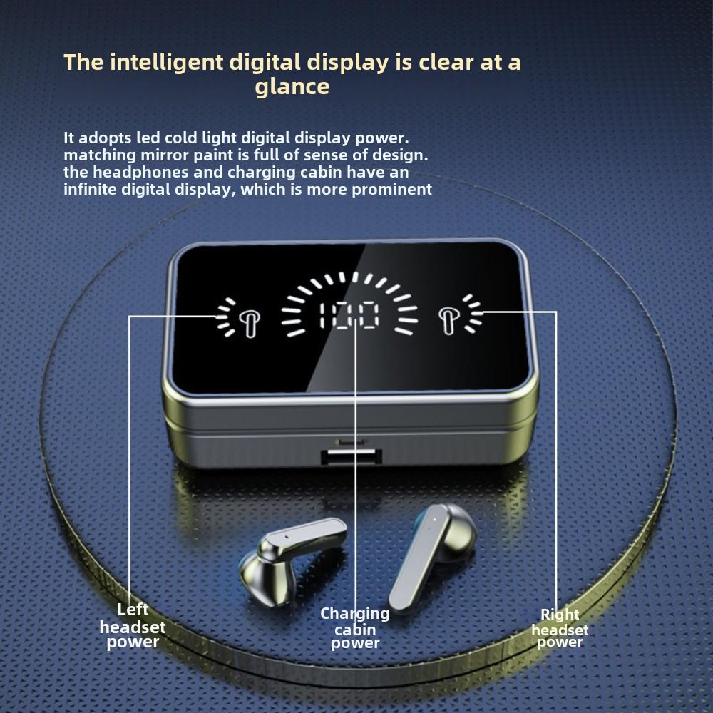 Bluetooth Headset TWS Wireless Mirror Digital Display Touch Charger In-ear Noise-cancelling Headset Factory
