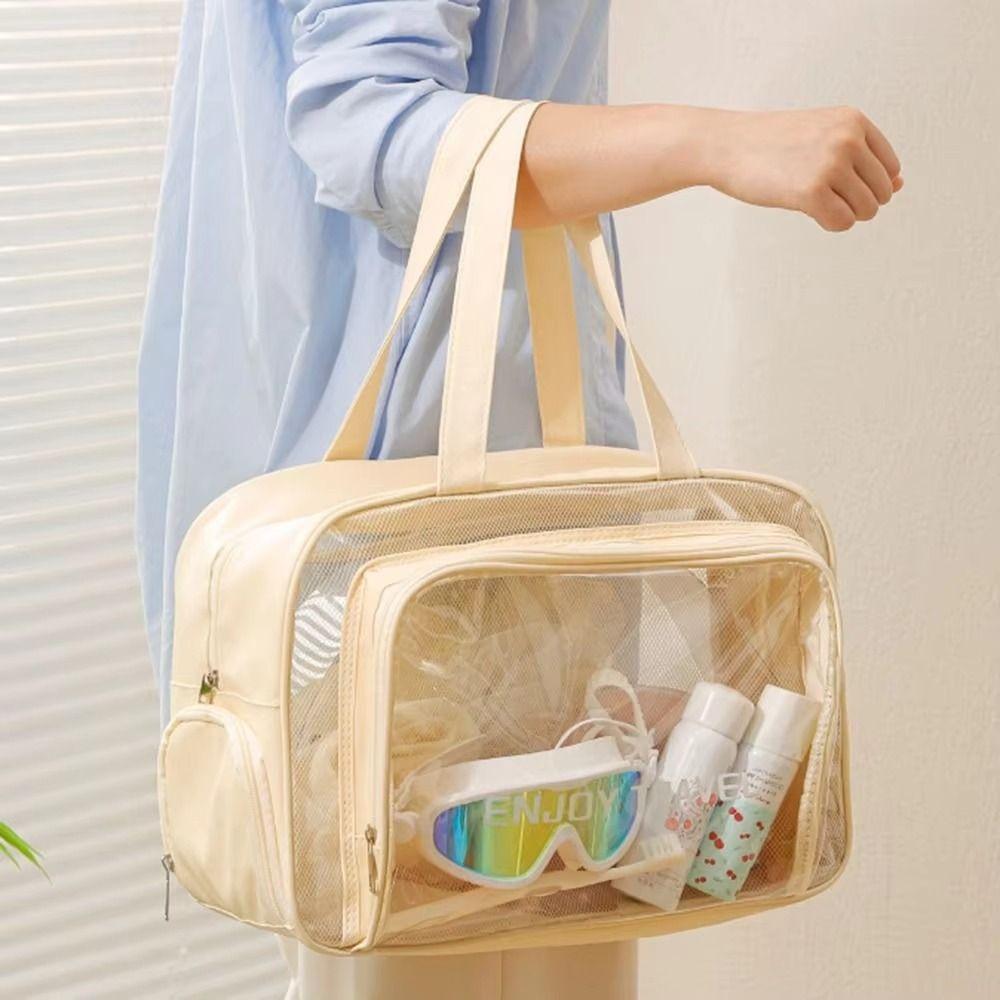 Pu Transparent Waterproof Cosmetic Bag PVC Make Up Bag Travel Storage Bag  Travel