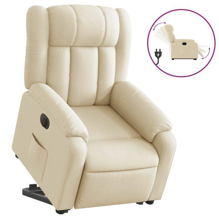 VidaXL Fauteuil Inclinable Électrique, Chaise de Relaxation avec Dossier et Repose-pied Réglables, Siège de Salon, Moderne, 3205349