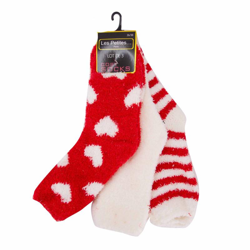 Набор из 3 уютных женских носков-клодет LES PETITES...PARIS