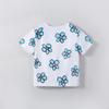 2-7 лет Топы из хлопковой смеси для девочек, повседневная детская футболка с милым цветочным принтом, летние детские футболки с круглым вырезом и короткими рукавами