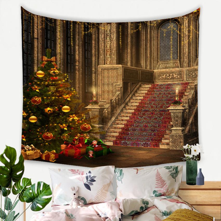 Christmas Tree Decoration Tapestry Wall Hanging Boho Hippie Cloth Fabric Large Tapestry Aesthetic Decorative Home Room Decor