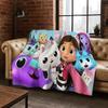 2026 New Cartoon Gabbys Dollhouse Girl Gift Flannel Blanket,Warm and Cozy Soft Throw Blanket for Home Bedroom Bed Sofa Cover Kid