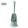 Cleaning Brush Long Handle Toilet with Anti-Slip Grip, Silicone Bristles Curved Resistant Double Head for Deep Stain Removal