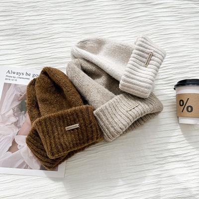 Мягкие шапки Эластичная шапка-пуловер Милая теплая шапка Зима