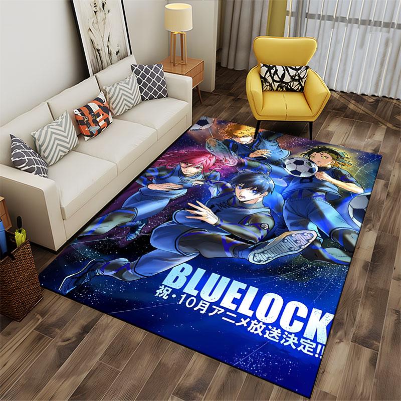 "Blue Lock Soccer Anime Design" suitable as a non-slip mat for the living room or bedroom sofa