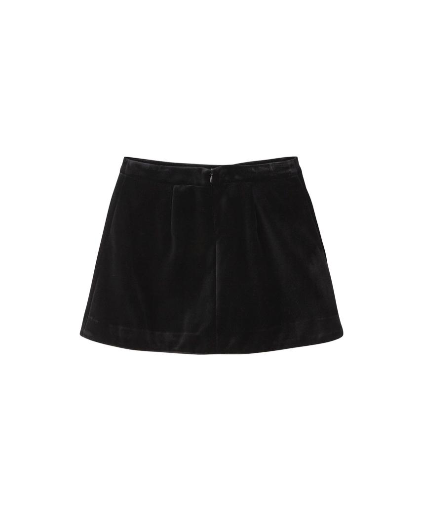 Salon De Yon Classic Velvet Skirt_ Black