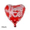 Qianshun Heart-shaped Aluminum Foil Balloons 18 Inch Silk Screen Printed I Love You Helium Wedding Valentine's Day Decoration