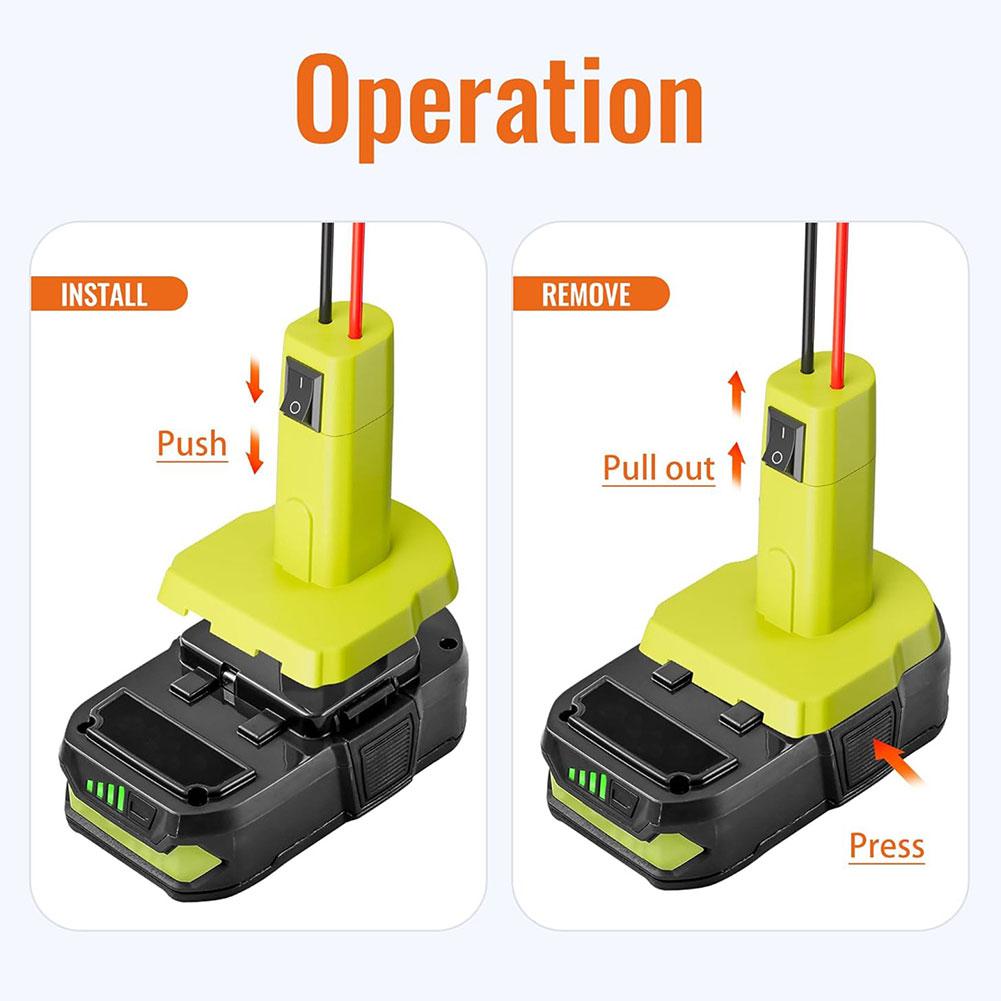 Адаптер пусковых проводов, совместимый с аккумулятором Ryobi 18V, пусковое устройство для аккумулятора, пусковые провода, кабели с зажимами типа "крокодил", питание