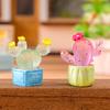 1/6Pcs Luminous Cactus Figurine Set Unique Resin Ornaments Glow-in-the-dark Desert Plant Sculpture Cactus Outdoor Garden Decoration