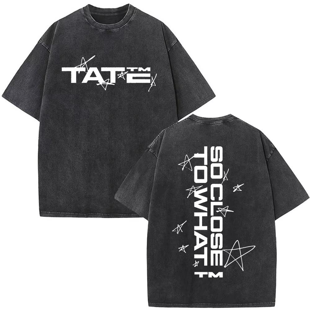 Tate McRae So Close To What Album Tour Washed Tshirt Men Women Cotton Short Sleeve Summer Vintage T Shirt Tops Fans Gift
