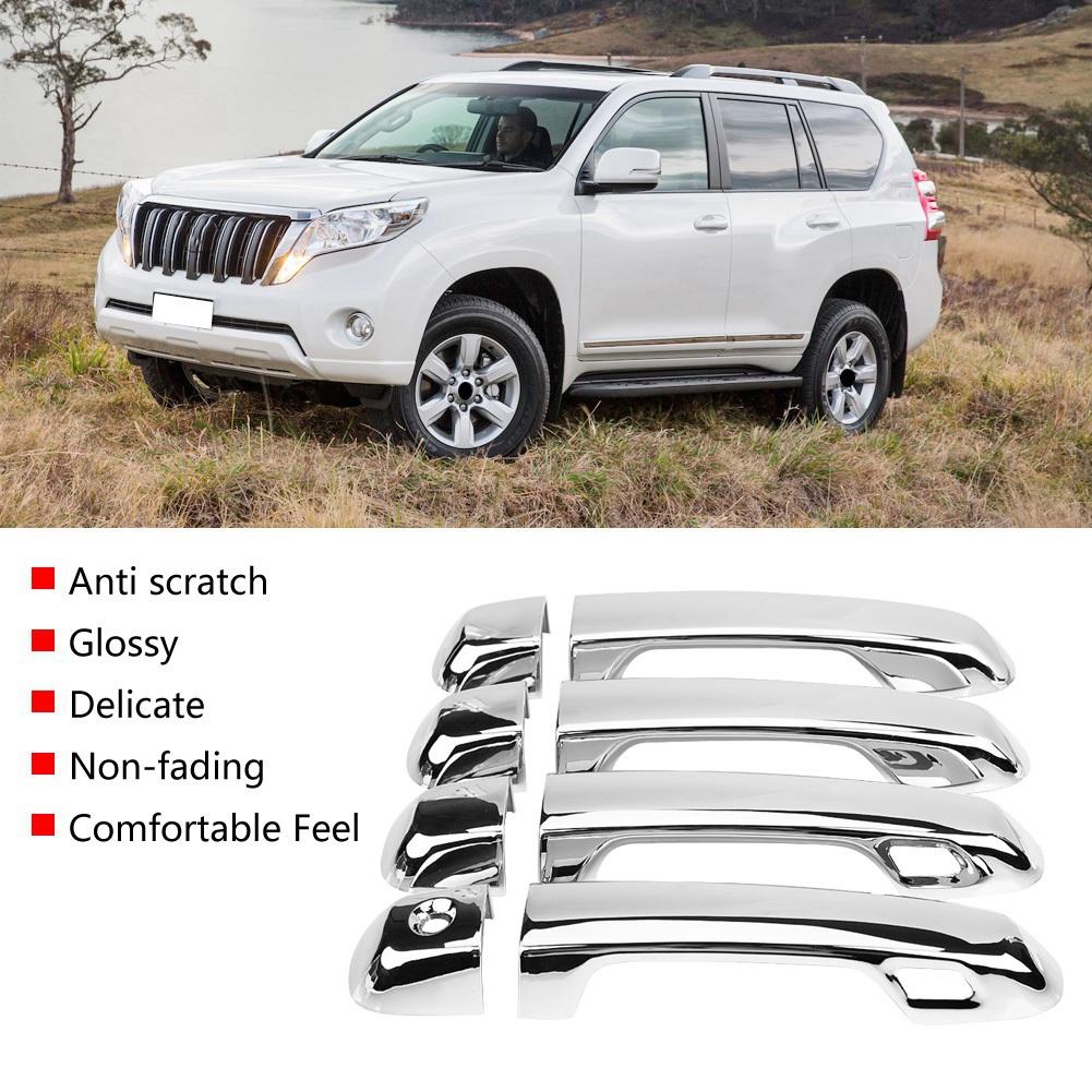 8 Pcs Car Chromium Electroplating Door Handle Cover Trim for Toyota Land Cruiser Prado 10 18