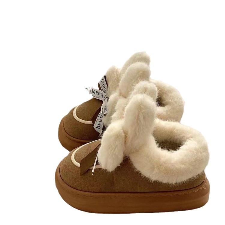 2024 новая зимняя верхняя одежда хлопковая обувь теплая утолщенная нескользящая женская сумка на каблуке хлопковые тапочки милые плюшевые тапочки
