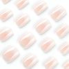 24 шт., короткие розовые и белые накладные ногти, постепенно меняющиеся, накладные ногти, накладные ногти, накладные ногти, накладные ногти, накладные ногти, накладные ногти