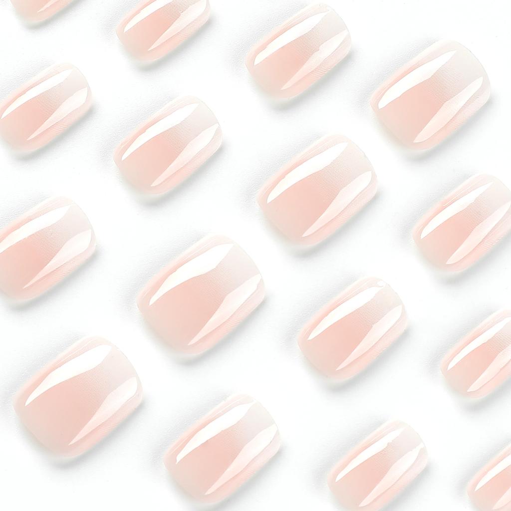 24 шт., короткие розовые и белые накладные ногти, постепенно меняющиеся, накладные ногти, накладные ногти, накладные ногти, накладные ногти, накладные ногти, накладные ногти