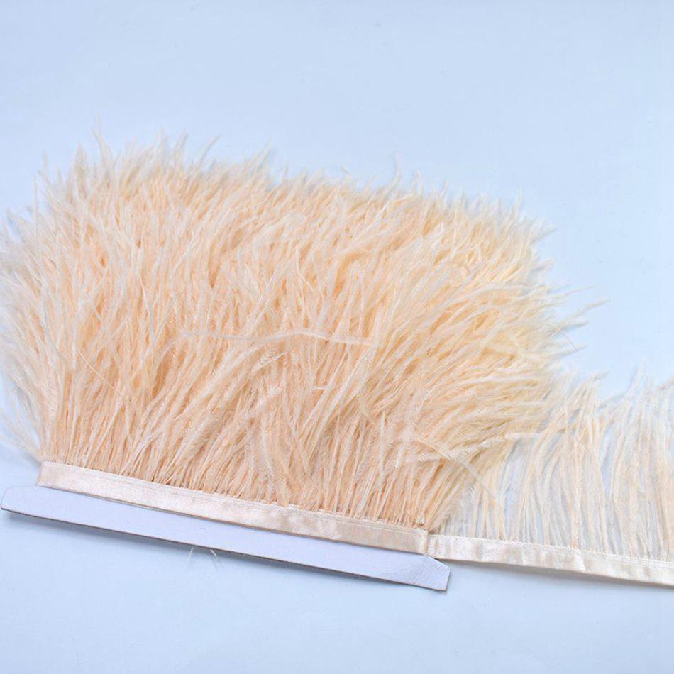 1M 8-10cm White Feathers Ostrich Plume Trim Wedding Crafts DIY Natural Feather Ribbon Sewing Party Handmade Headdress Carnival