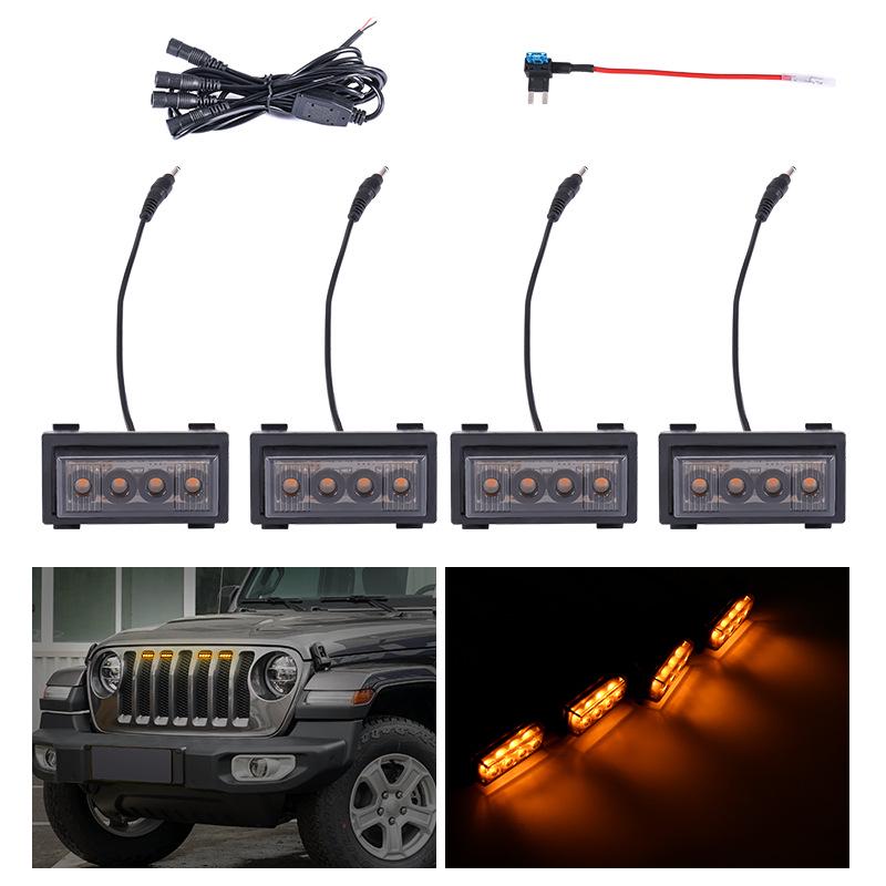 Jeep Wrangler JL 18-23 RGB DRL Grille Lights with 7-Color APP Control