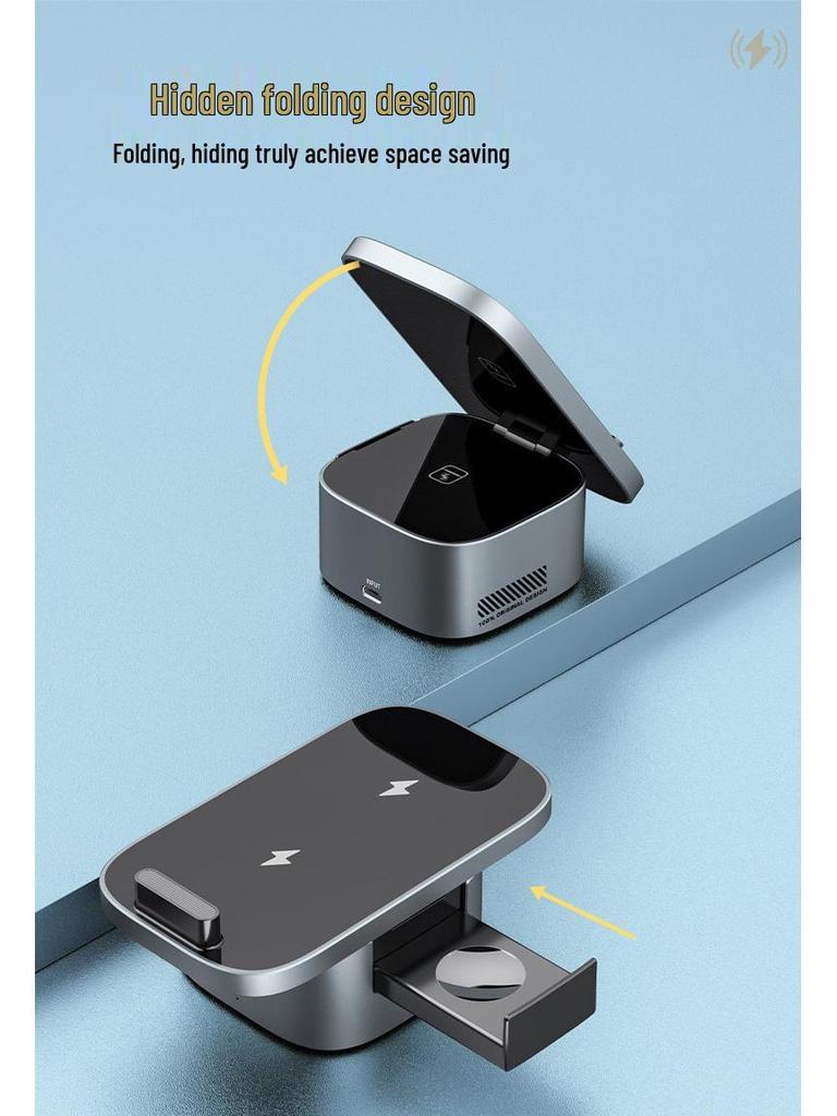 Складная беспроводная зарядная станция 3-в-1 для iPhone, AirPods и Apple Watch