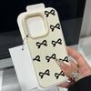 Bowknot Pattern Matte Leather Texture Case For iPhone 16 Pro Max 15 Pro 14 13 12 11 Solid Color Slim Shockproof TPU Soft Phone Cover