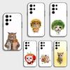 Чехол для телефона с большими глазами Глупые кошки Для Samsung S26,S25,S24,S23,S22,S21,S20,Plus,Fe,Lite,Другие Черный Чехол