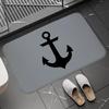 Chic Nautical Anchor Boat Navy Blue Stripes Doormat Bathroom AntiSlip Floor Mat Long Corridor Carpet Custom Rug For Kitchen Bath