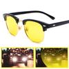 Semi-Rimless Night Vision Glasses for Driving Men Yellow Lens Goggles Classic Square Driving Women Eyeglasses