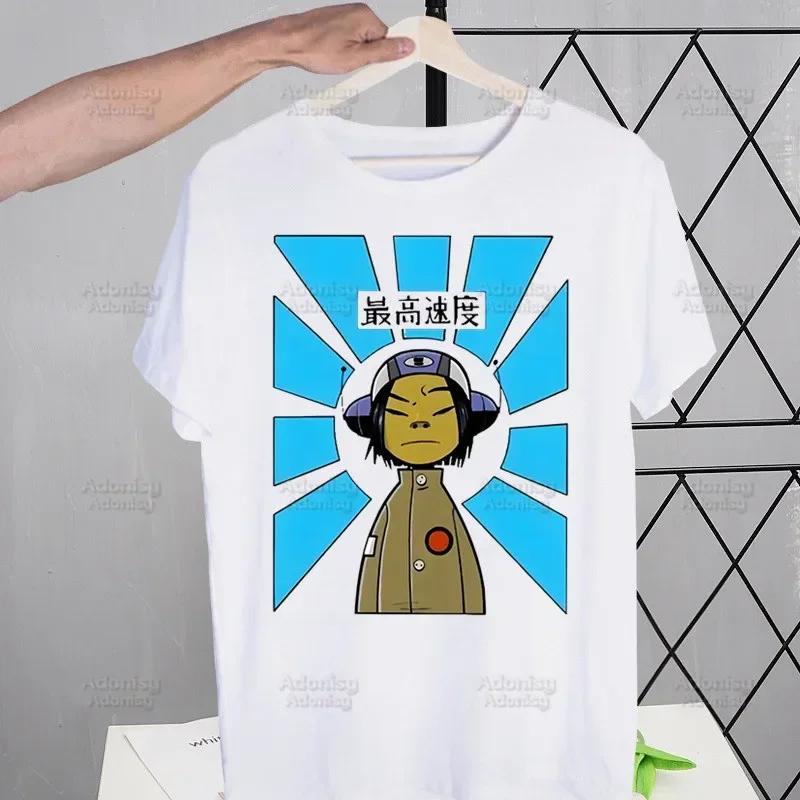 Gorillaz Современная Музыкальная Группа Мультяшная Унисекс Футболка Милый Принт Рубашка Унисекс Мода Харадзюку Кавайи Футболка Женская Одежда Y2K