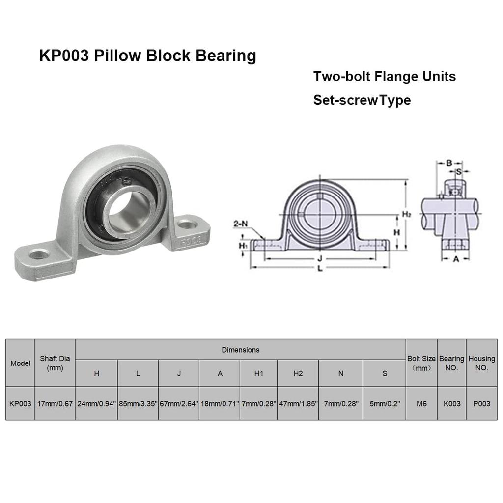 4/10Pcs Block Bearing KP08 KP000 KP001 KP002 KP003 KP004 Pillow Block Bearing Bore Ball Bearing Pillow Block Mounted Support