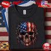 American Flag Skull Shirt, Patriotic Skull 4th of July Tee, USA T-Shirt S-5XL
