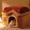 Теплый зимний домик для кошек Универсальный домик для всех сезонов Вилла в форме замка Закрытый домик для кошек Зимние принадлежности для домашних животных
