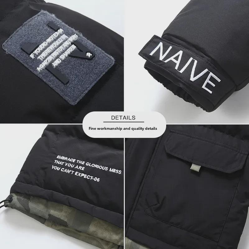 Мужская хлопковая куртка с капюшоном: Модный пуховик в корейском стиле для осени и зимы