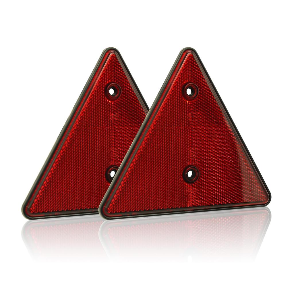 KOPPANG Universal Genuine Triangle Reflector 2 Pcs Truck Card Trailer Jet Trailer Reflector (Red)