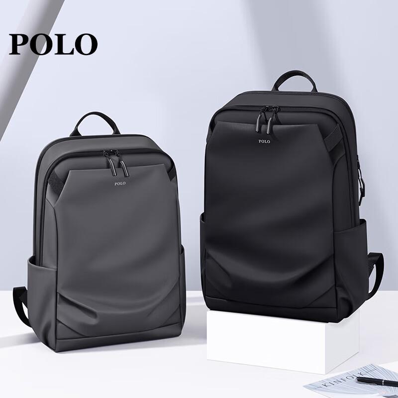 POLO Travel Backpack, Business Backpack, 16/17.3-Inch Laptop Bag, Black