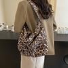 Холщовая сумка-тоут с леопардовым принтом, женская модная портативная сумка через плечо большой вместимости