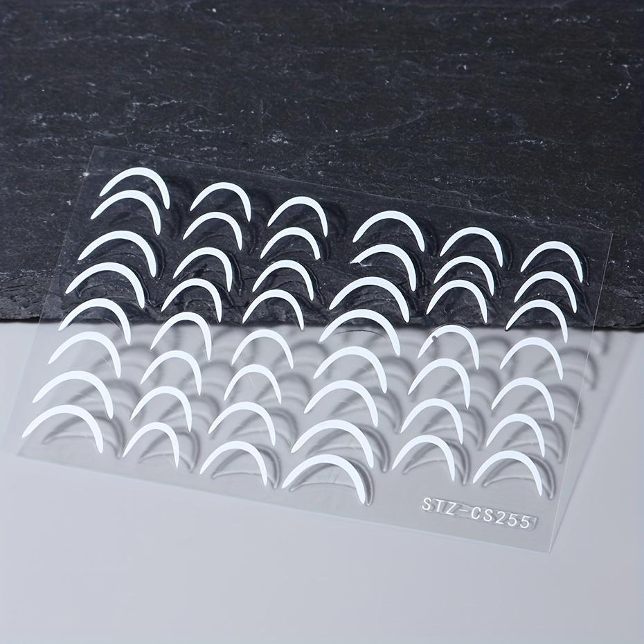 3D Металлические наклейки для ногтей с французским кончиком серебряного и золотого цвета для DIY маникюрного искусства